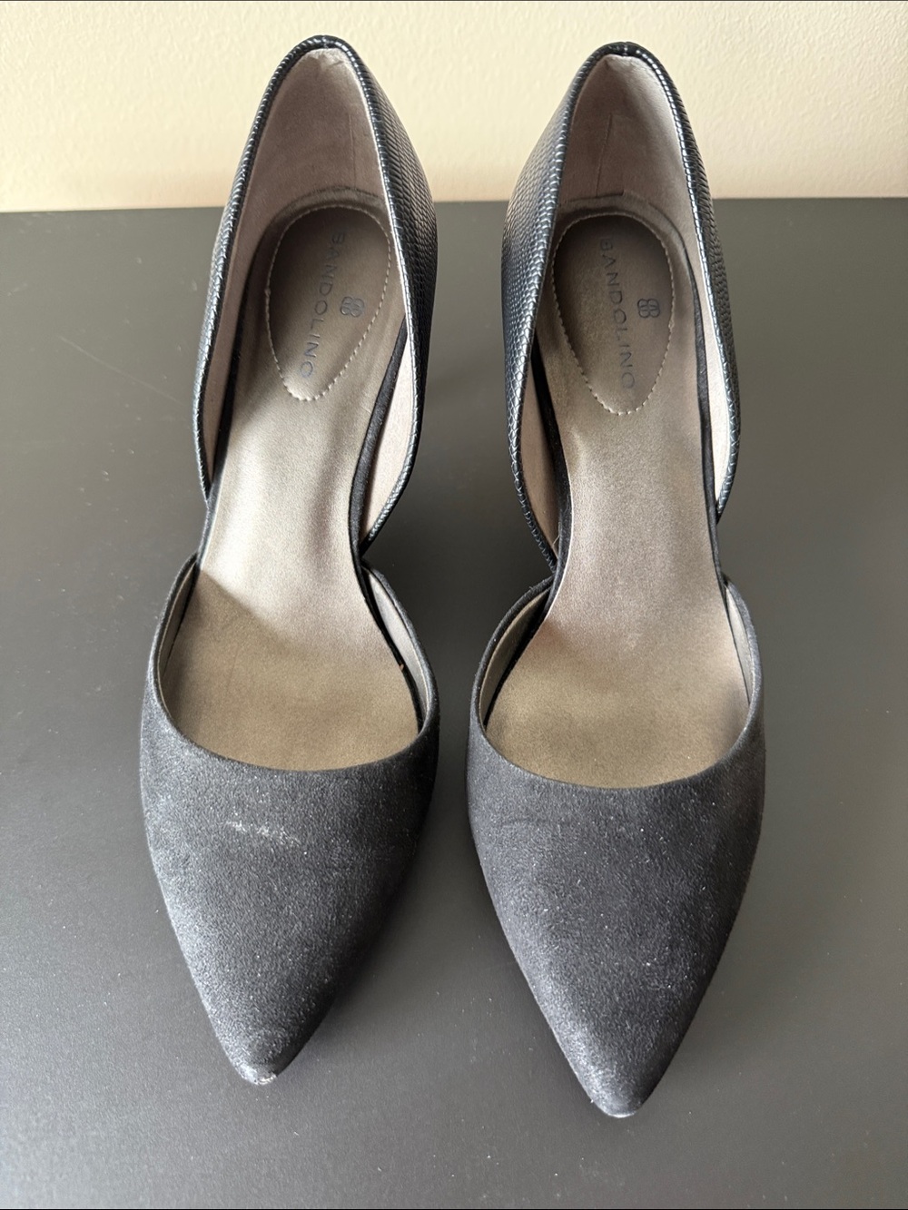 Bandolino Black Pointed-Toe D'Orsay Heels